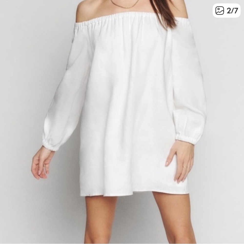 Reformation White Strapless Dress